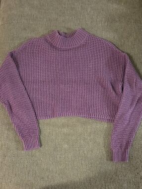 Hollister Cropped Lavender Turtleneck Sweater